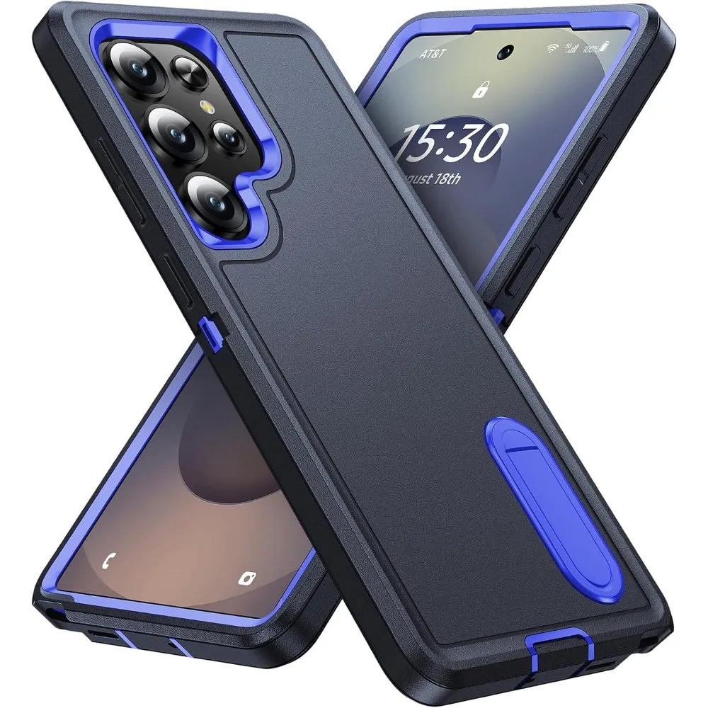 Military Grade Anti-Drop Matte Case with Built-in Kickstand - Durable Protector Cover
