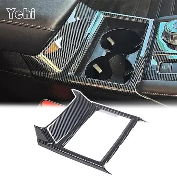 ABS Carbon Fiber For Mitsubishi Outlander 2022 2023 2024 Central Control Water Cup Holder Frame Cover Trim Interior Accessories 1