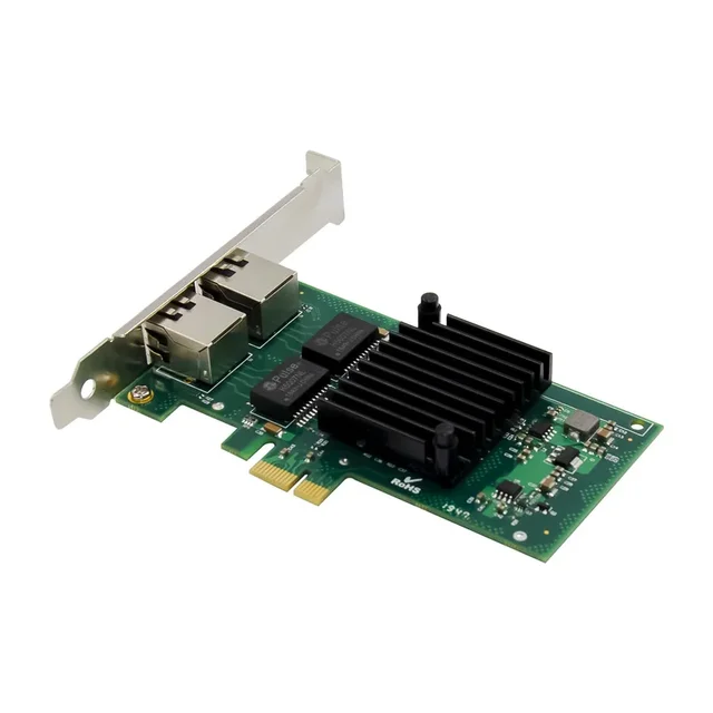 2 порта RJ45 PCIe X1, двойной гигабитный Ethernet-карта, чип Intel I350AM2, 1000 Мбит/с, серверный контроллер, сетевой адаптер, сетевая карта Pci-e 1X 5