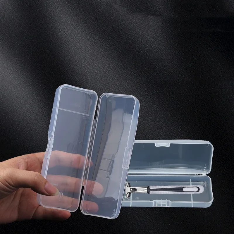 Case Shaving Machine Container Portable Travel Men's Razor Holder Shaver Box Transparent Plastic Razor Blades Storage Box
