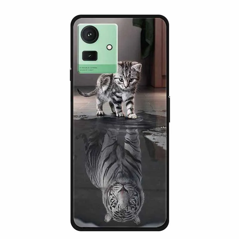 Luxury Cat Cartoon Silicone Shockproof Case - Soft TPU Bumper Cover