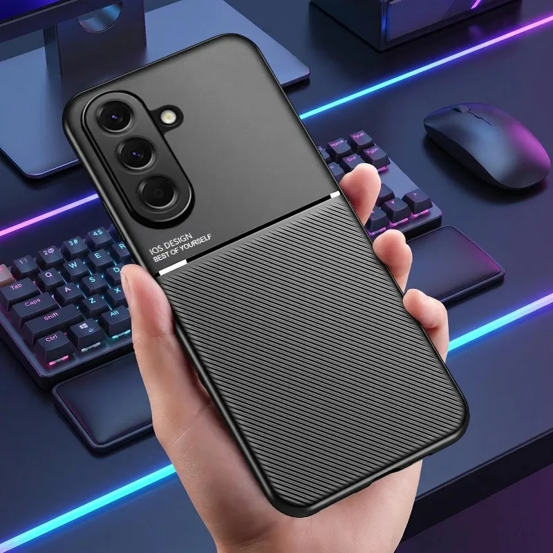 Magnetic Leather Protective Phone Case with Secure Back Cover