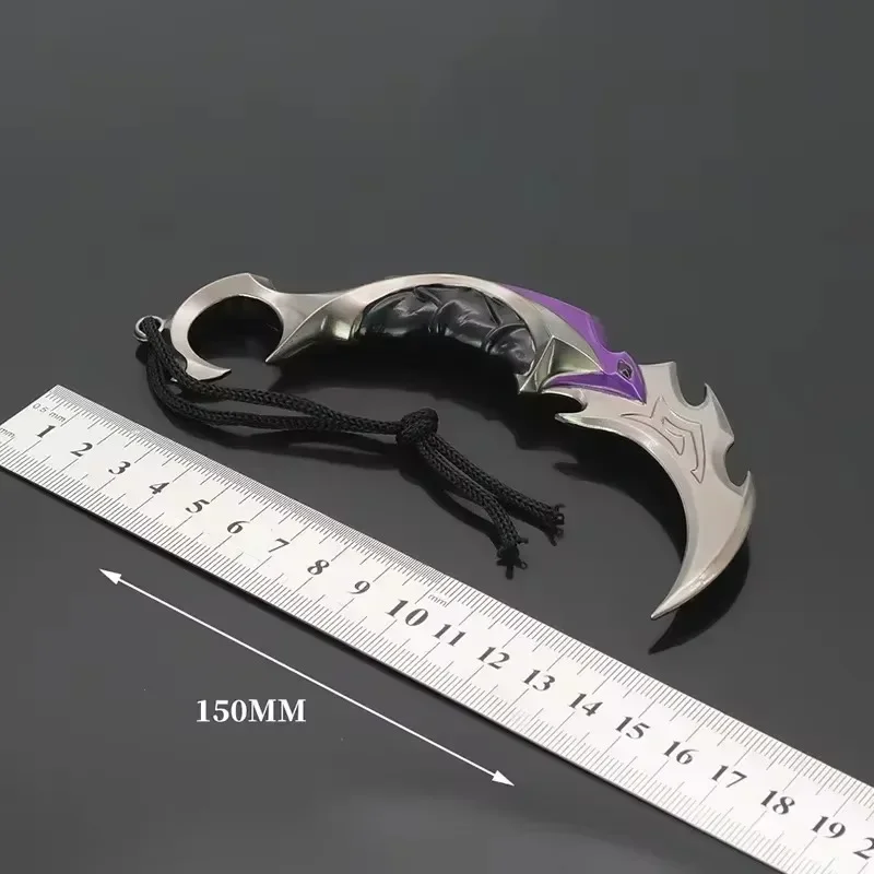 15CM Valorant Weapon Melee Reaver Karambit Knife Metal Game Peripheral Katana Samurai Sword Uncut Blade Ornaments Gift Boys Toy 4