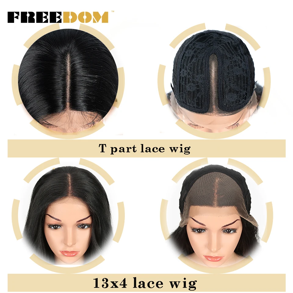Lace front wig lace wigs synthetic wigs womens synthetic wigs FREEDOM 13X4 synthetic lace front wigs body wave ombre blonde brown ginger lace wigs for black women heat resistant cosplay