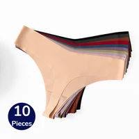 Poblador 10 pièces/ensemble culottes pour femmes mode Simple sous-vêtements sans couture tongs respirantes Lingerie Sexy confortable Sport g-strings 1