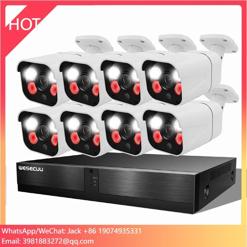 최고 품질의 보안 카메라 시스템 제조업체 4K 8채널 POE NVR 키트 8MP HD AI 인체 감지 야외 IP 카메라 키트 보안 카메라