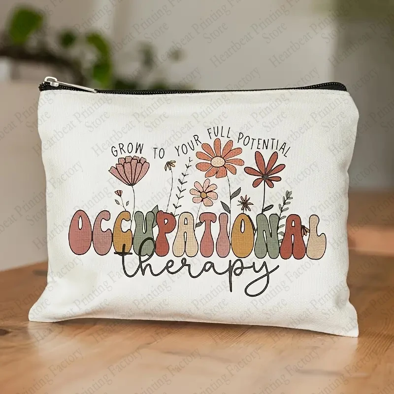 Therapist Life Decor Saco cosmético para mulheres, bolsa de maquiagem com zíper, terapia mental, higiene pessoal, viagem, presentes