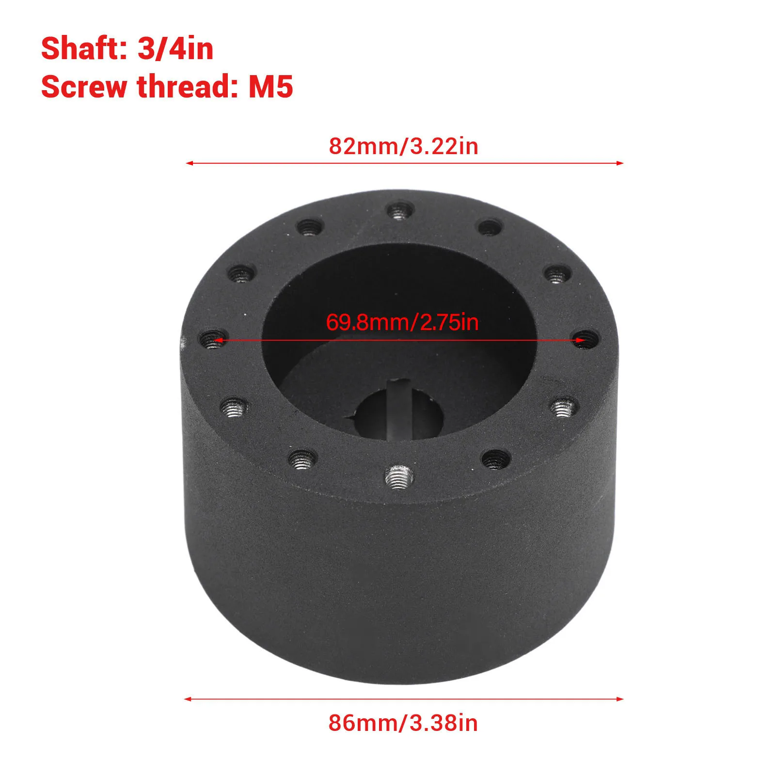 Marine Steering Wheel Hub Adapter 3/4 inch Keyway Boat Hub Adapter Stable Connection Easy Installation High Hardness