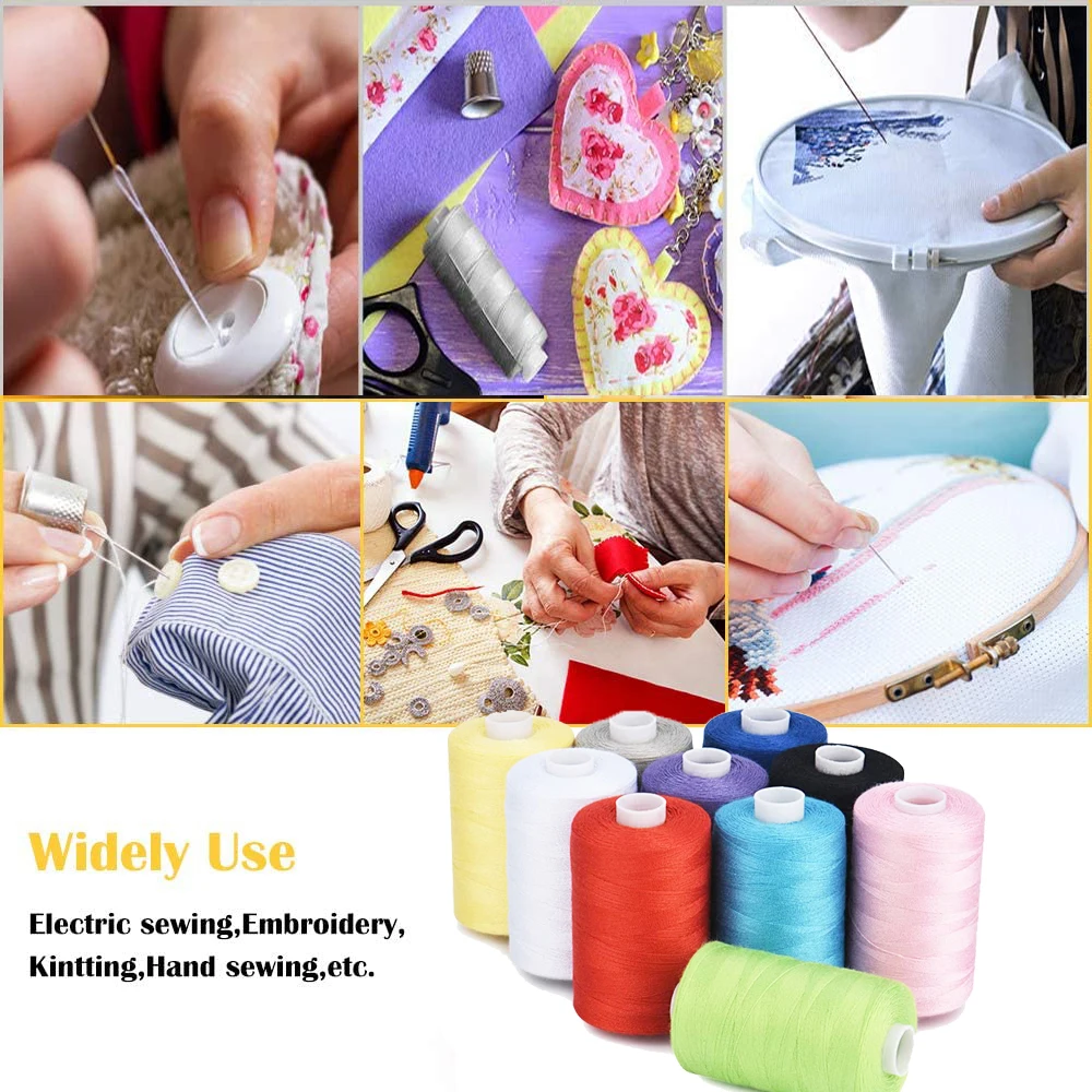 60 لون 250 ياردة بكرات خيط البوليستر خيوط الخياطة مجموعات للخياطة اليدوية والتطريز التطريز إبرة الخيوط أداة