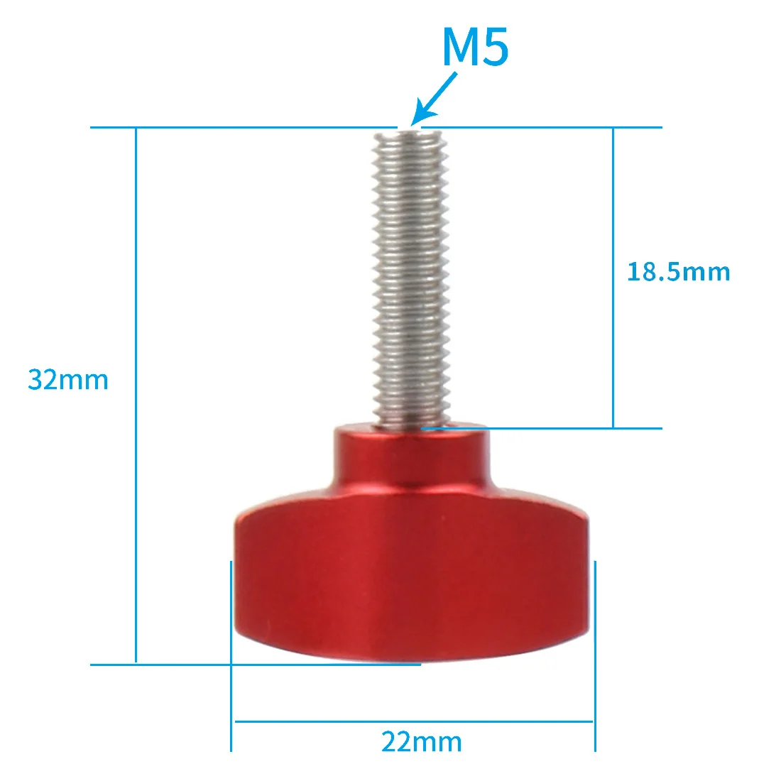 M5 Thread Bolt Stainless Steel Aluminium Alloy T Hand Tighten Screw Clamping Kno