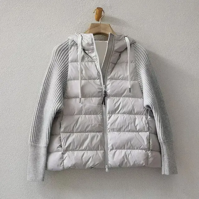 캐쥬얼 스타일 긴팔 니트 패딩 다운 재킷
