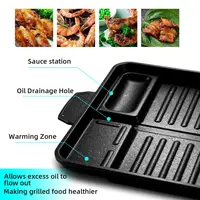 Korean Grill Meat Plate Aluminum Titanium Coating Barbecue Pan Camping Board Griddle for Outdoor Cassette Stove and Induction 4