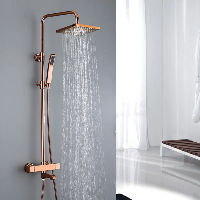 Description Picture 3 of itemBath Shower Faucets Set Hot & Cold Soild Brass Mixer Bathroom Bathtub Water Tap With Handheld & Bidet & Ttoilet Nozzle Rose Gold