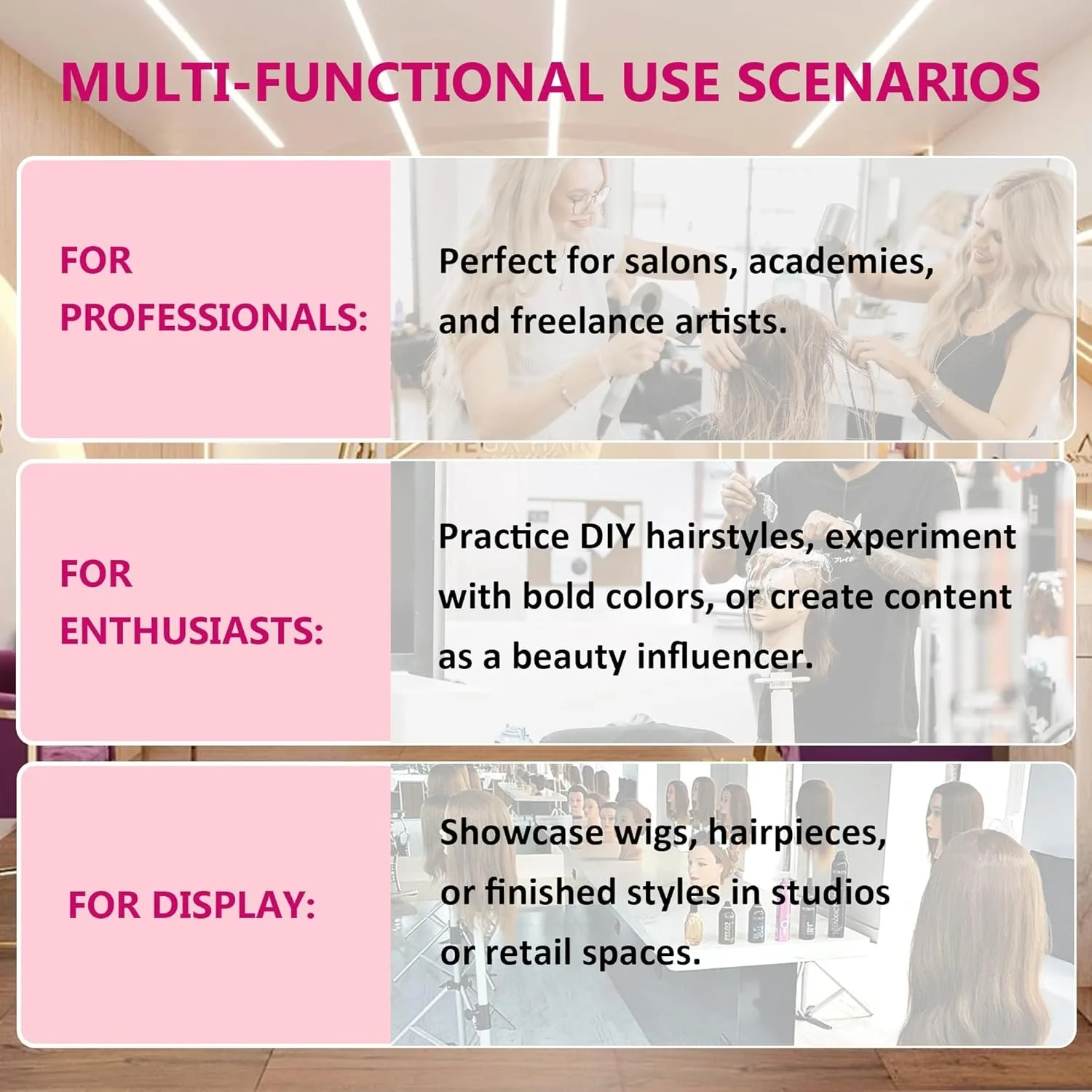 Human Hair Mannequin Head With Thick 80% Real Hair Mixed Synthetic Hair Training Practice Doll Head With Stand For Christmas Day