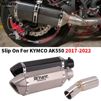Full System For KYMCO AK550 AK 550 Ak550 2017-2022 Escape Mid Link Moto Muffler Motorcycle Exhaust Pipe ReMoveable DB Killer