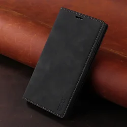 Premium Wallet Magnetic Flip Leather Case - Stylish and Durable Protection for Galaxy A22 5G (Black)