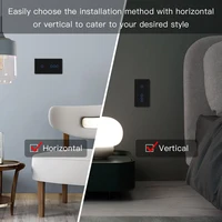 BSEED Touch Switches 1/2/3Gang 1Way Wall Light Switches Blue LED Backlight Glass Sensor Screen Home Switches Black EU Standard - Image 4