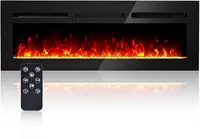 Electric Fireplace 60Inch Wall Mounted Electric Fireplace, Remote Control With Timer Touch Screen Adjustable Flame Color + Speed 1