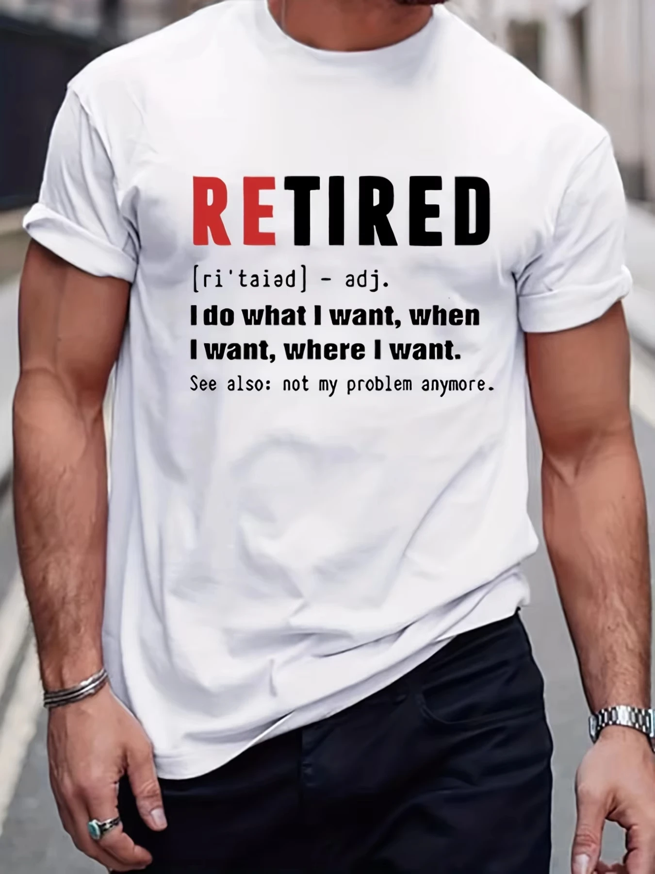 Summer Clothes Funny Retired Slogan Pattern Printed High Quality T-Shirt Oversized Cotton Graphic Tees Breathable Men's Clothing