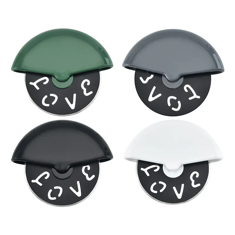 Stainless Steel Round Wheel Cutting Knife For Pizza With Lid Roulette Roller Dough Pizza Slicer Cutter Baking Accessories Tools