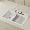 304 Stainless Steel Sink Thickened Large Single Slot Multifunctional Digital Display Honeycomb Embossed Vegetable Washing Basin 2