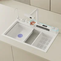 304 Stainless Steel Sink Thickened Large Single Slot Multifunctional Digital Display Honeycomb Embossed Vegetable Washing Basin 2