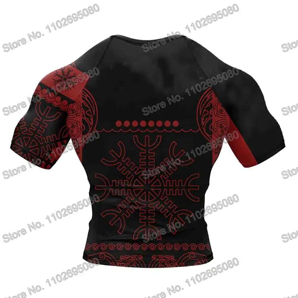 Viking Surf Clothing BJJ MMA Men Rash Guard Short Sleeve Diving T-Shirt Tight Swimwear Summer Beach Floatsuit Women GYM Tops