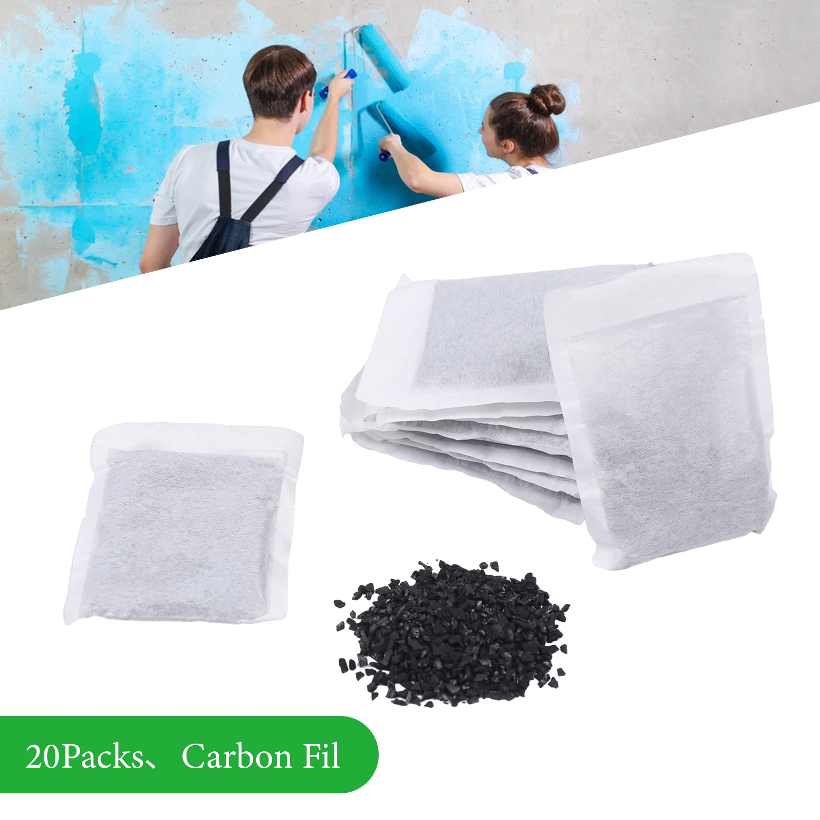 20pcs Activated Carbon Charcoal Filter Bags Kit For Water Distiller Purifier Activated Charcoal Carbon Filter in 20 Bags Packs