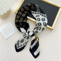 Flower Silk Square Scarf Women Satin Shawl Wrap Hijab Female Hair Band Wrist Luxury Headkerchief 70*70cm Echarpe 2024 Bandana 5