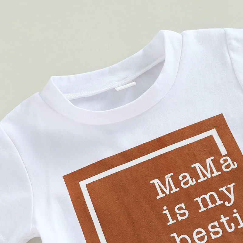 Fashion Summer Newborn Baby Boys Clothing Sets Graphic Letter Print Short Sleeve Cotton T-shirts+Solid Pocket Long Pants Outfits