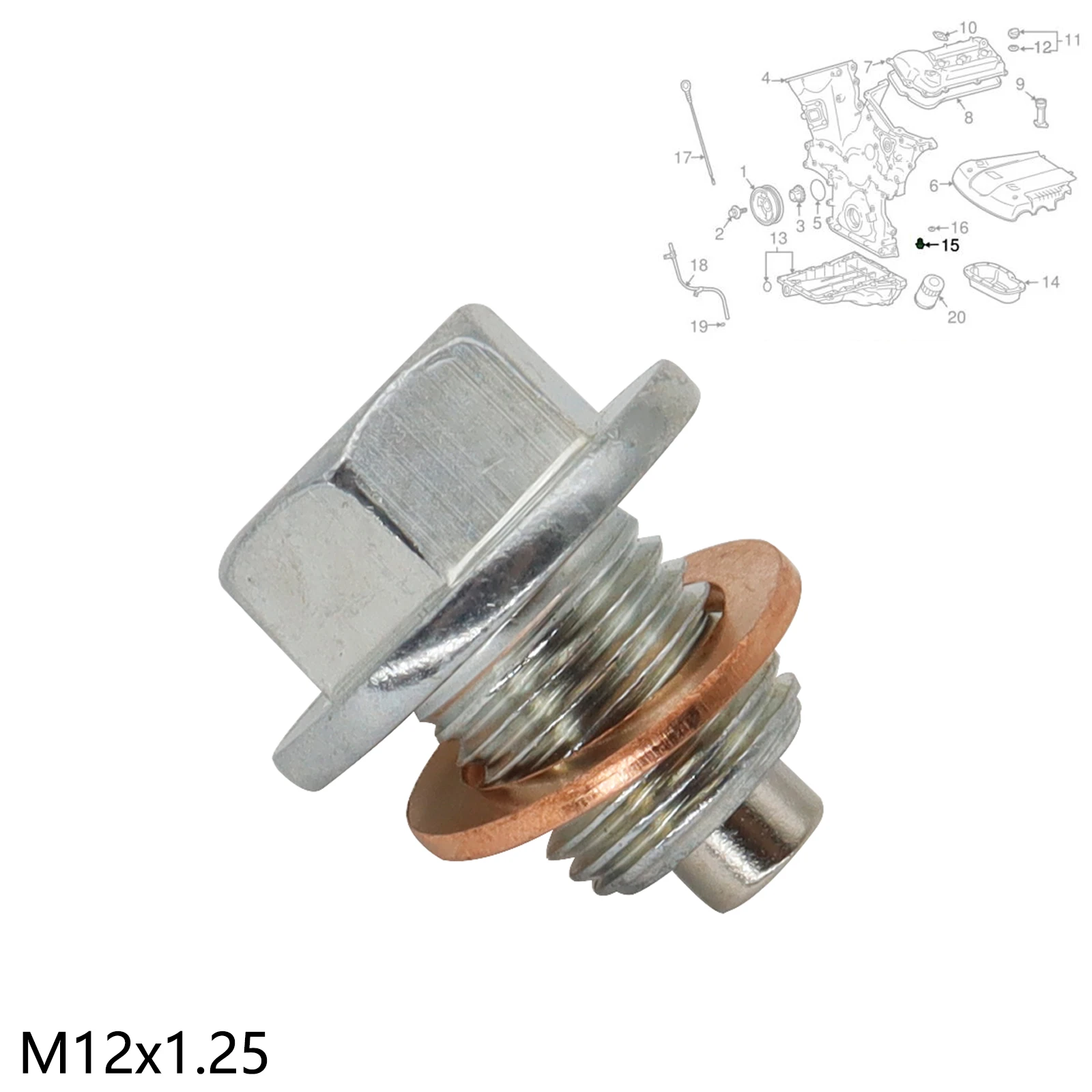 Magnetic Oil Drain Plug Sump Drain Nut M12*1.25MM Oil Bolt Screw Sump Plug for Toyota / Nissan Car Accessories oil drain plug gasket