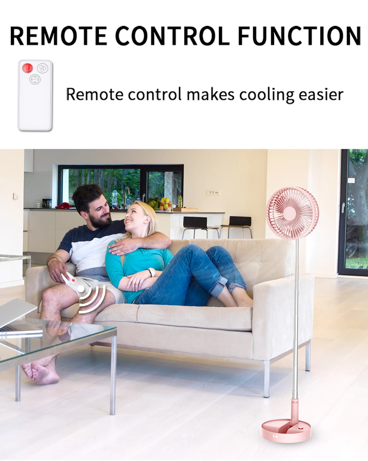 Portable Foldable Desk Fan with Remote Control