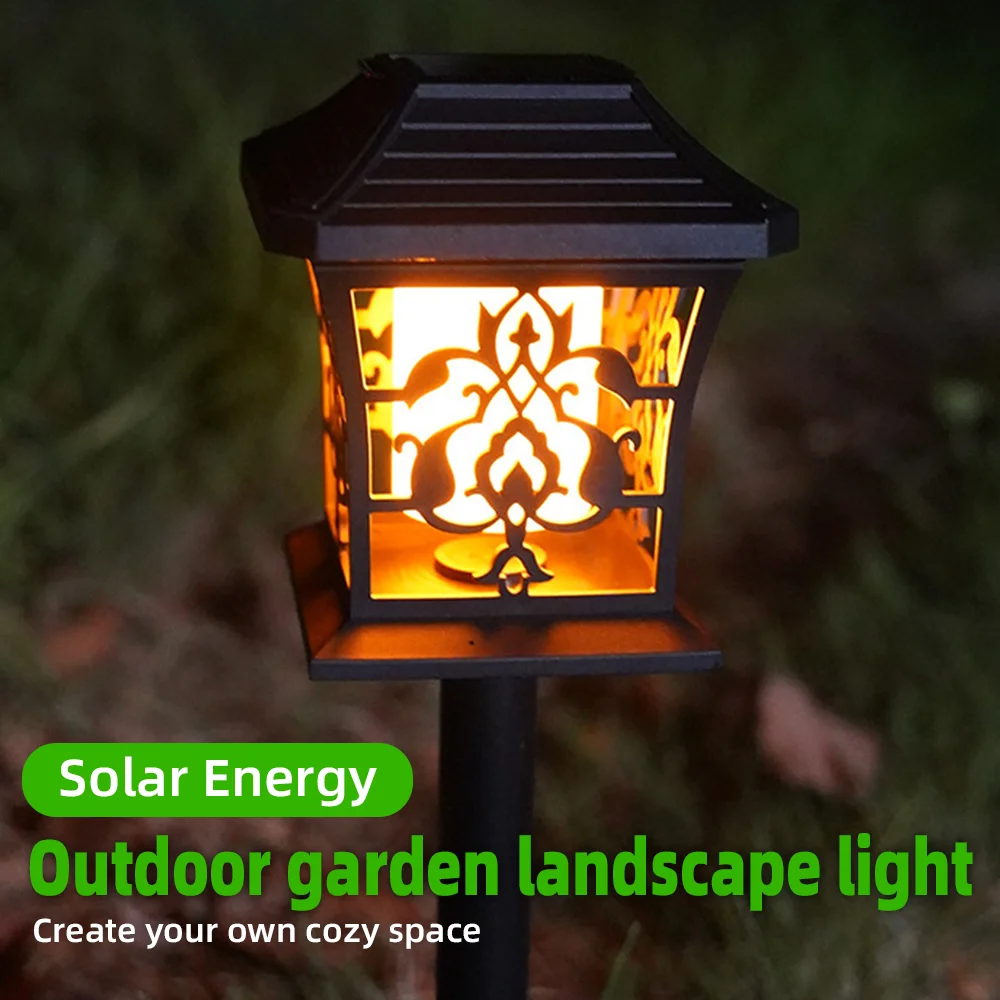 Solar LED light Energy-saving light Flame lamp Decorative light Outdoor Waterproof light Garden light Patio light Festive light solar powered energy 6 leds wall light wall mounted outdoor lamp sensitive light control ip65 water resiatance built in 1000mah high capacity rechargeable batterys for home yard patio pathway