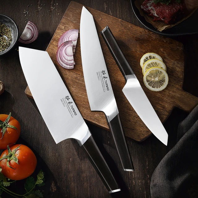 Turwho-set of 3-piece stainless steel knife, German knife 1.4116, sharp,  multifunctional, chef's knife, kitchen tools - AliExpress