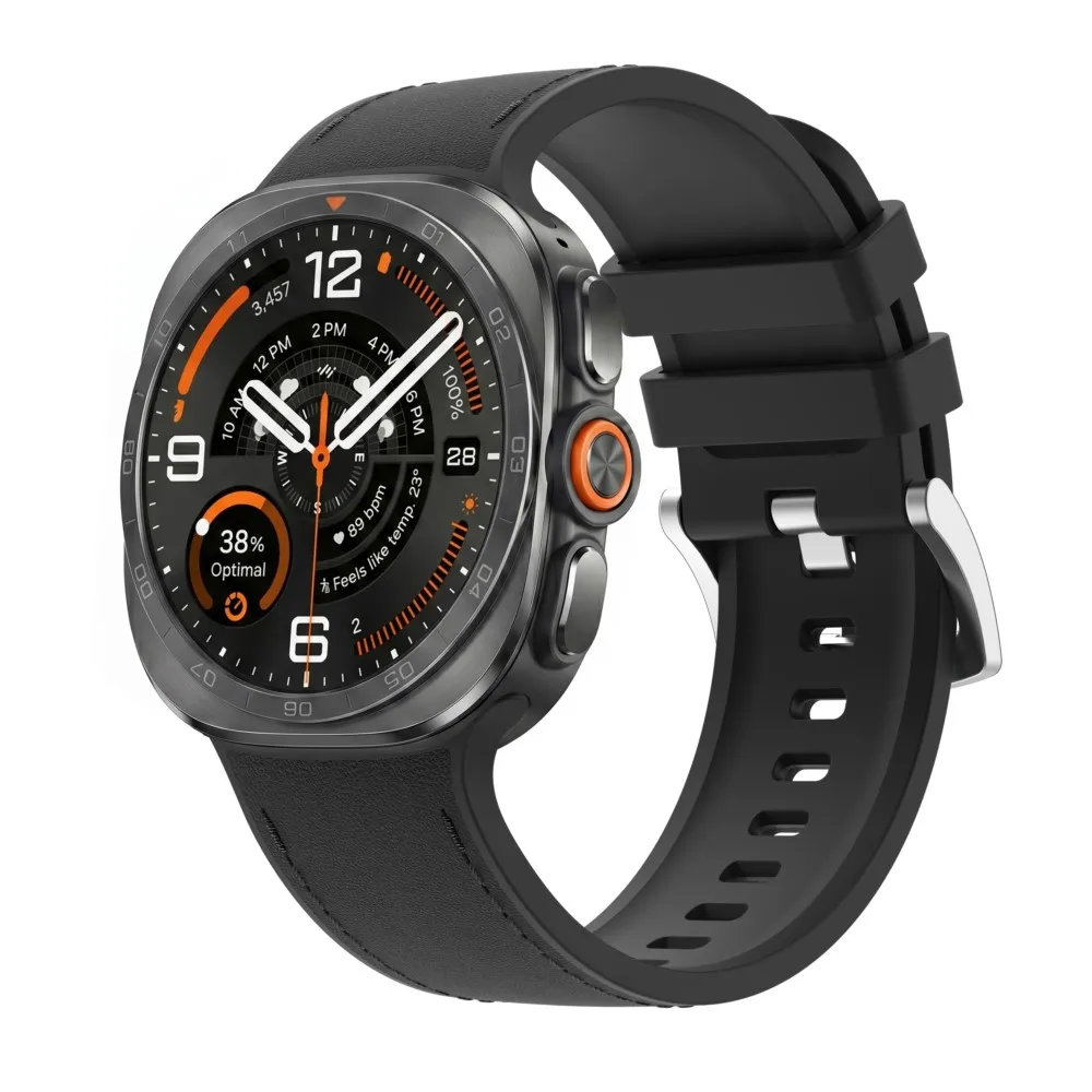 Peakform Premium Leather+Silicone Sport Bracelet Strap for Smartwatches