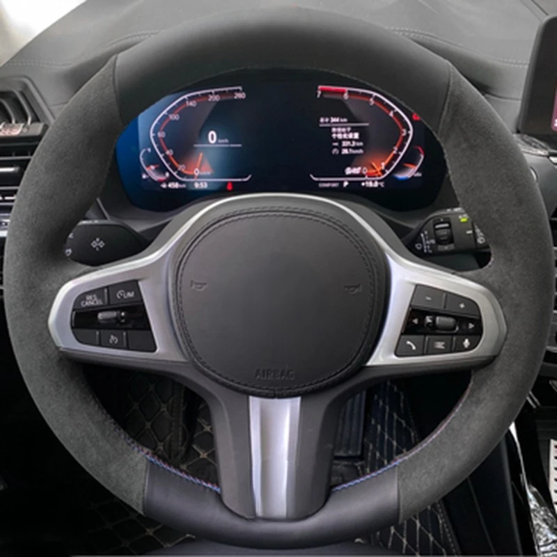 Premium Anti-Slip Suede Car Steering Wheel Cover