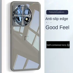 Transparent Soft TPU Phone Case with Lens Protection - Enhanced Back Cover Design for OnePlus 12R (Black)