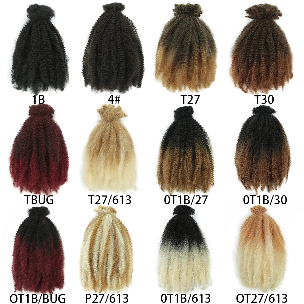 Afro Kinky Curly Bulk Synthetic Braiding Hair 12 inch Protein Fiber Durable Curl Hair Soft Micro Twist Braids Hair Extensions 2