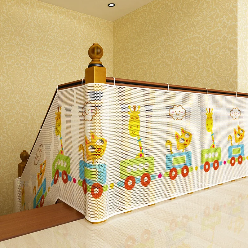 2M3M Durable Baby Stair Safety Fence Color Printing Children\'s Home Stair Protection Net Balcony Thickened Safety Rope Net