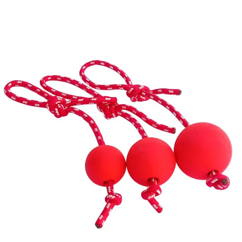 Dual-Use-Hundeballspielzeug aus massivem Gummi, langlebiges Kauspielzeug für das Beweglichkeitstraining im Freien, hoher Sprung, robuster Hund mit Seil – Detail 7