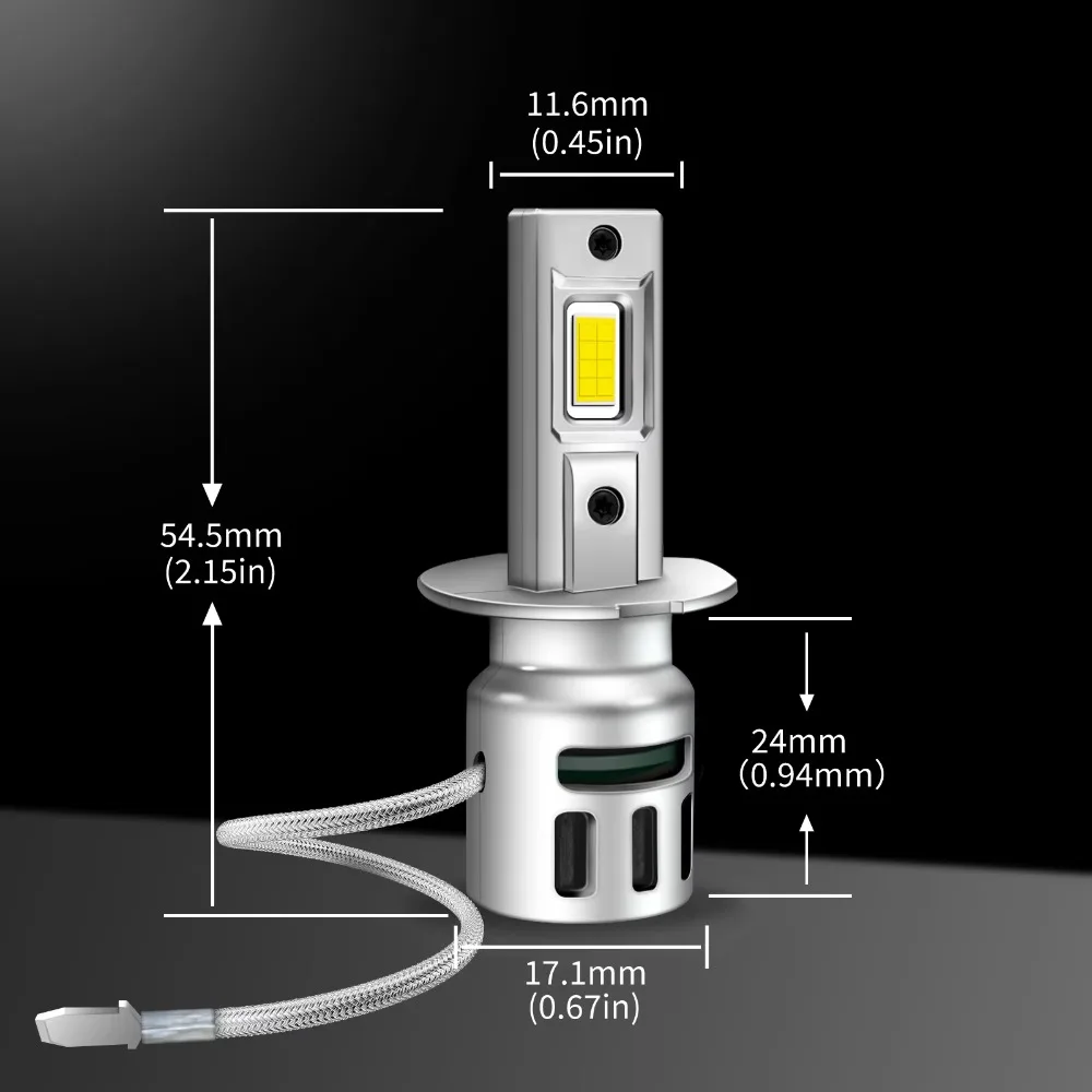 2PCS CANBUS LED H3 12V 110W 6500K LED 헤드라이트 전구 H3 Led 고성능 방수 방진 범용 장착 자동차 전구