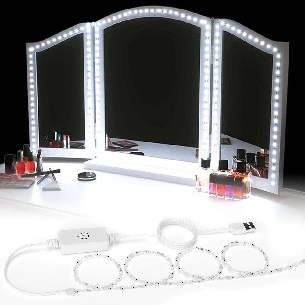 LED Makeup Vanity Mirror Light Strip Bathroom Bulb Dressing Table Wall Lamp Led Night Light For Room Cosmetic Mirrors Decorative mirror lights makeup mirror lights vanity light makeup lamp