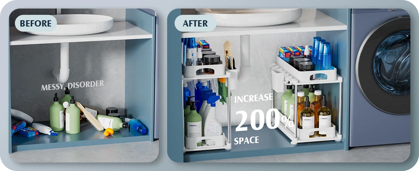 2 Pack Under Sink Organizers and Storage