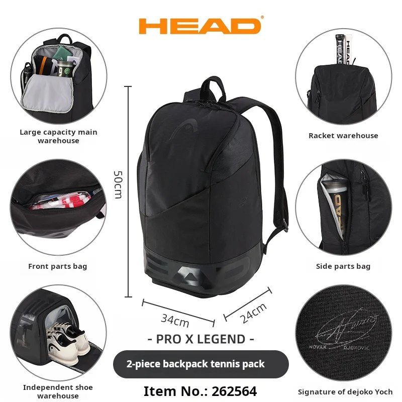 HEAD Tennis Bag PRO X LEGEND Limited Edition Signature Backpack Racket Bag Racquet Compartment 2