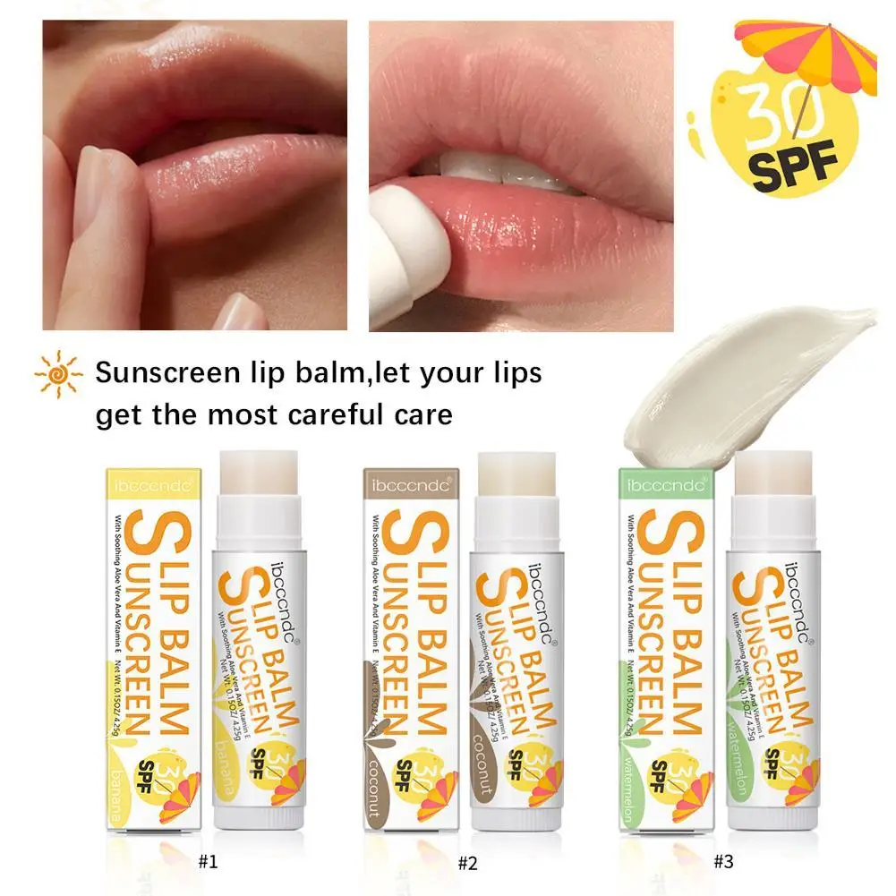 

Sunscreen Fruit Lip Balm SPF30 Anti UV Sun Protection Moisturizing Nourish Improve Drying Remove Dead Skin Lips Care Products