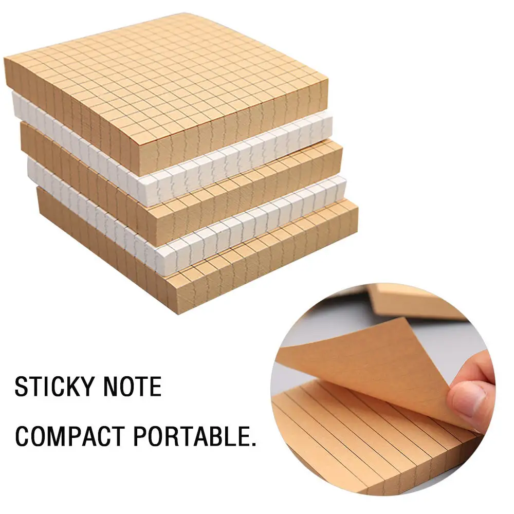 Creative 80 Sheets Kraft Paper Convenience Note Blank Grid Horizontal