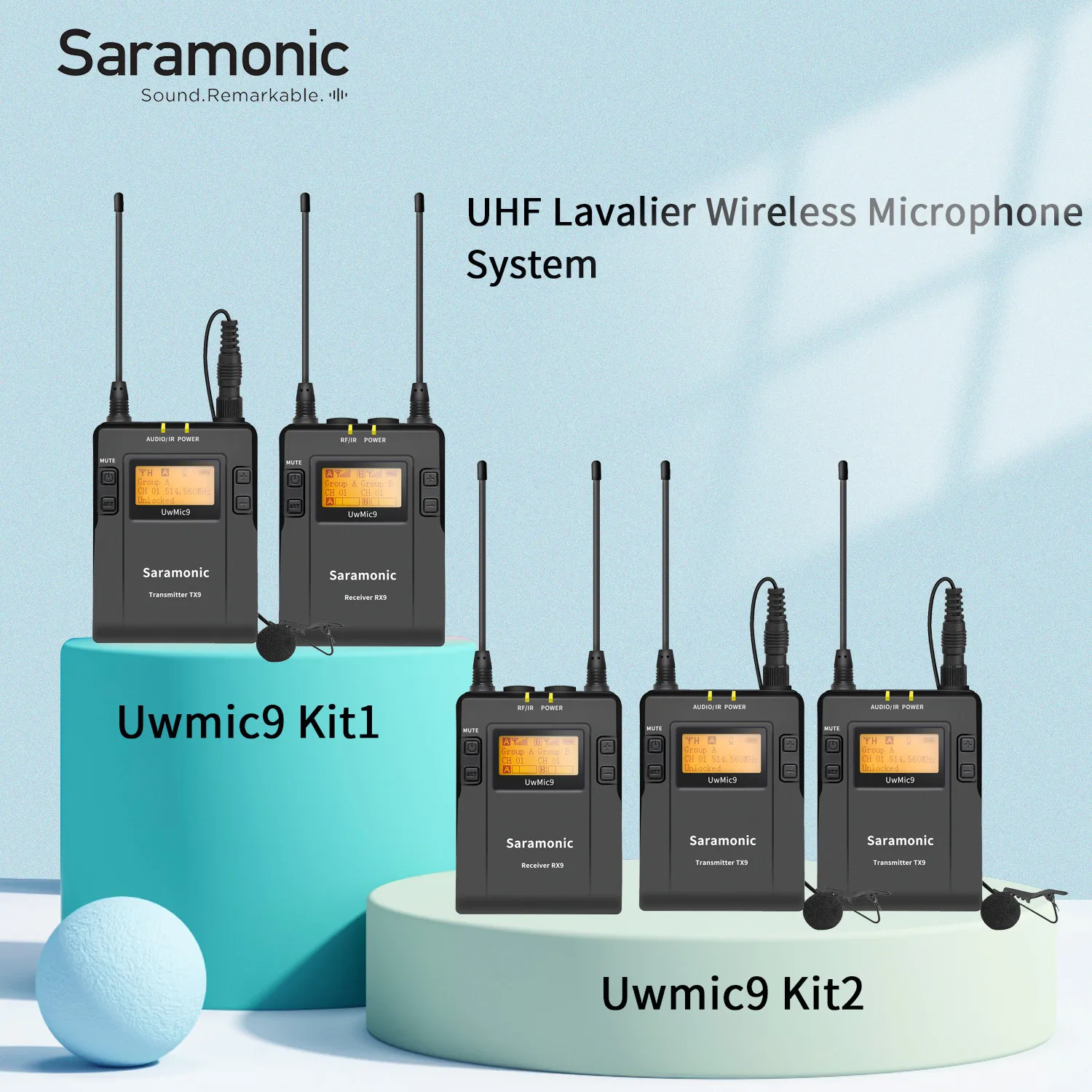 

Saramonic Uwmic9 Kit1/2 Professional UHF Wireless Lavalier Microphone for DSLR Camera Sony Camcorder Streaming Youtube Recording