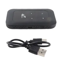 High - Speed Mobile WiFi Router with LED Display - Supports 10 Devices (Black)