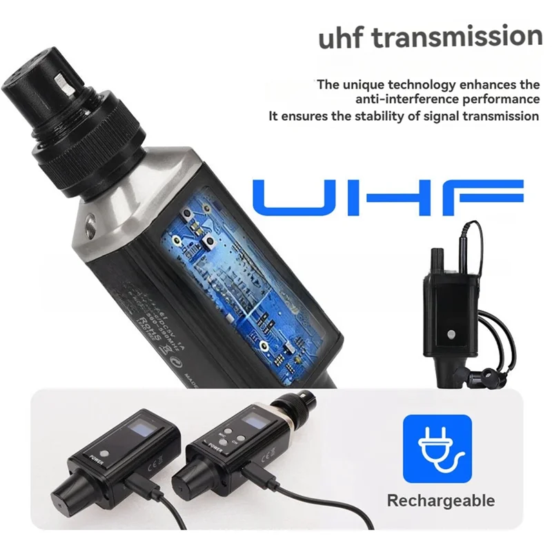 A92Z UHF 무선 인이어 모니터 시스템 (2개 수신기 포함) 휴대용 실시간 이어폰, 가수/밴드 연습 공연용