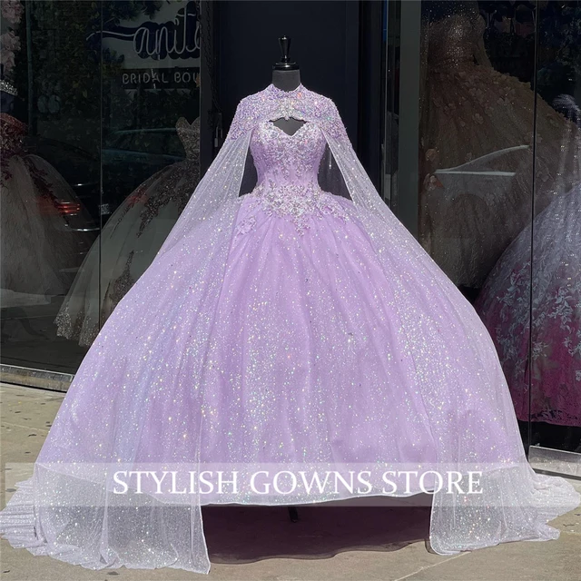 Romantic Lavender 3D Floral Flowers Quinceanera Dresses Off Shoulder Ball Gown Sweet 16 Dress  Y1152 main image 1